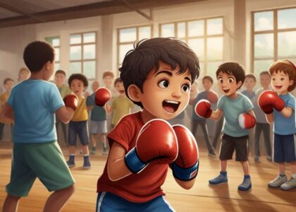 Тренировка по бокс с деца (анимация)